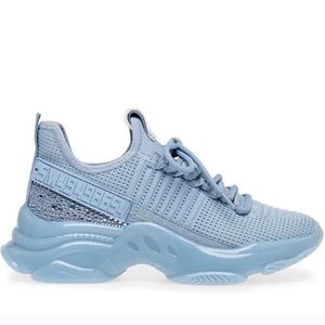 Steve Madden MAXIMA Textile Lace Up Sneakers Blue Boyfriend Sneakers NEW